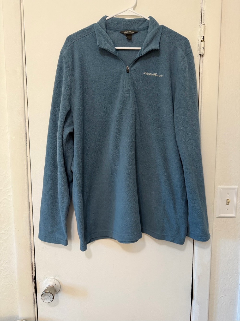 Eddie Bauer Men's Teal Blue Half-Zip Fleece Pullover
